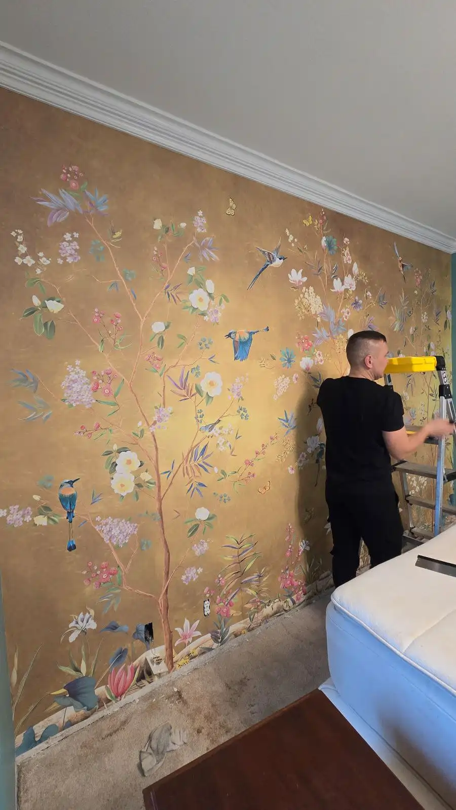 Commercial wallpaper installation