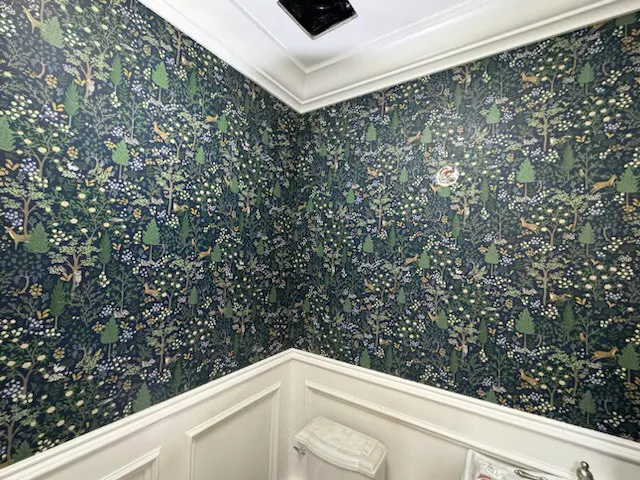 Bedroom wallpaper installation